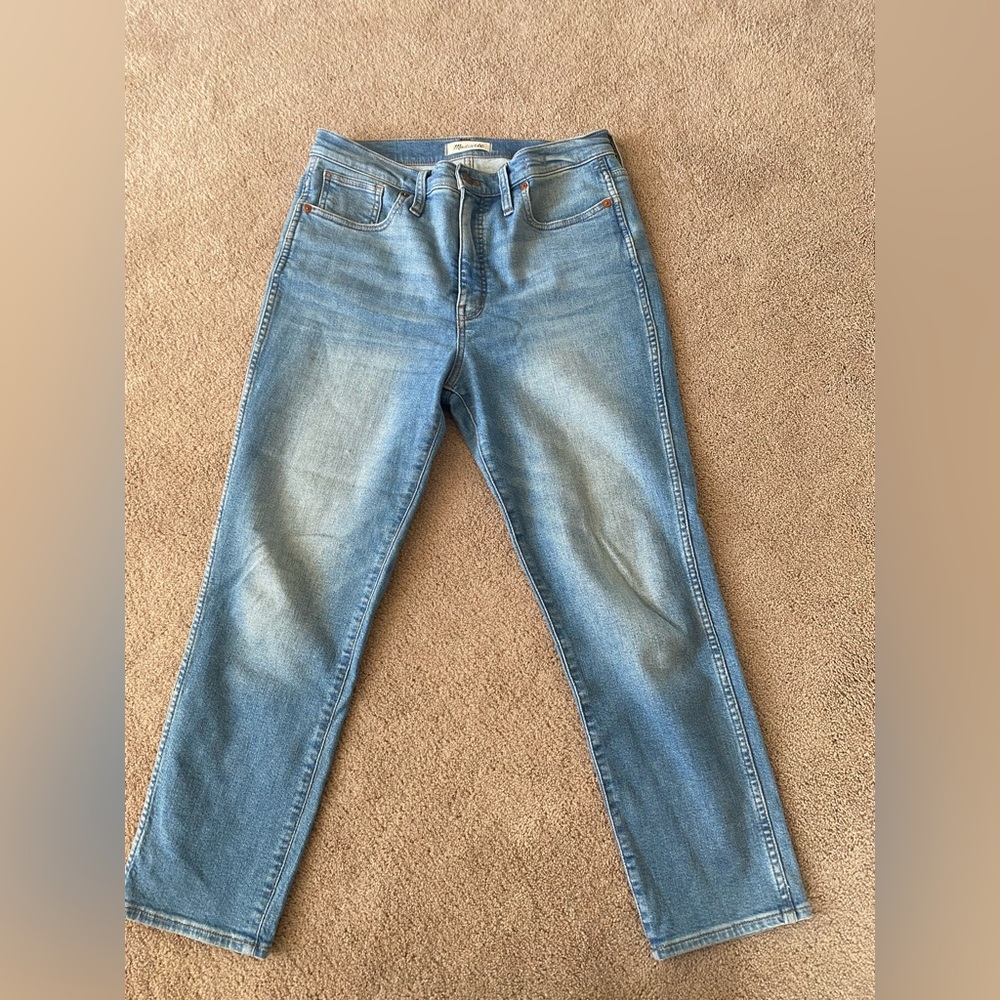 Madewell stovepipe jeans, light wash, size 29